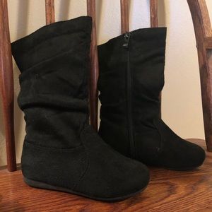 Black suede boots